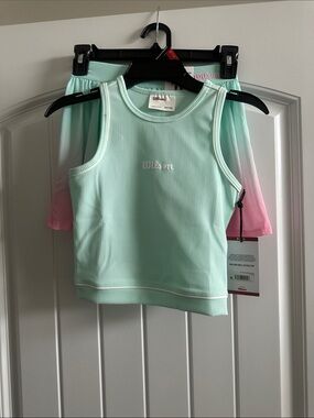 Wilson Mint Green Ribbed Athletic Tank And Skort